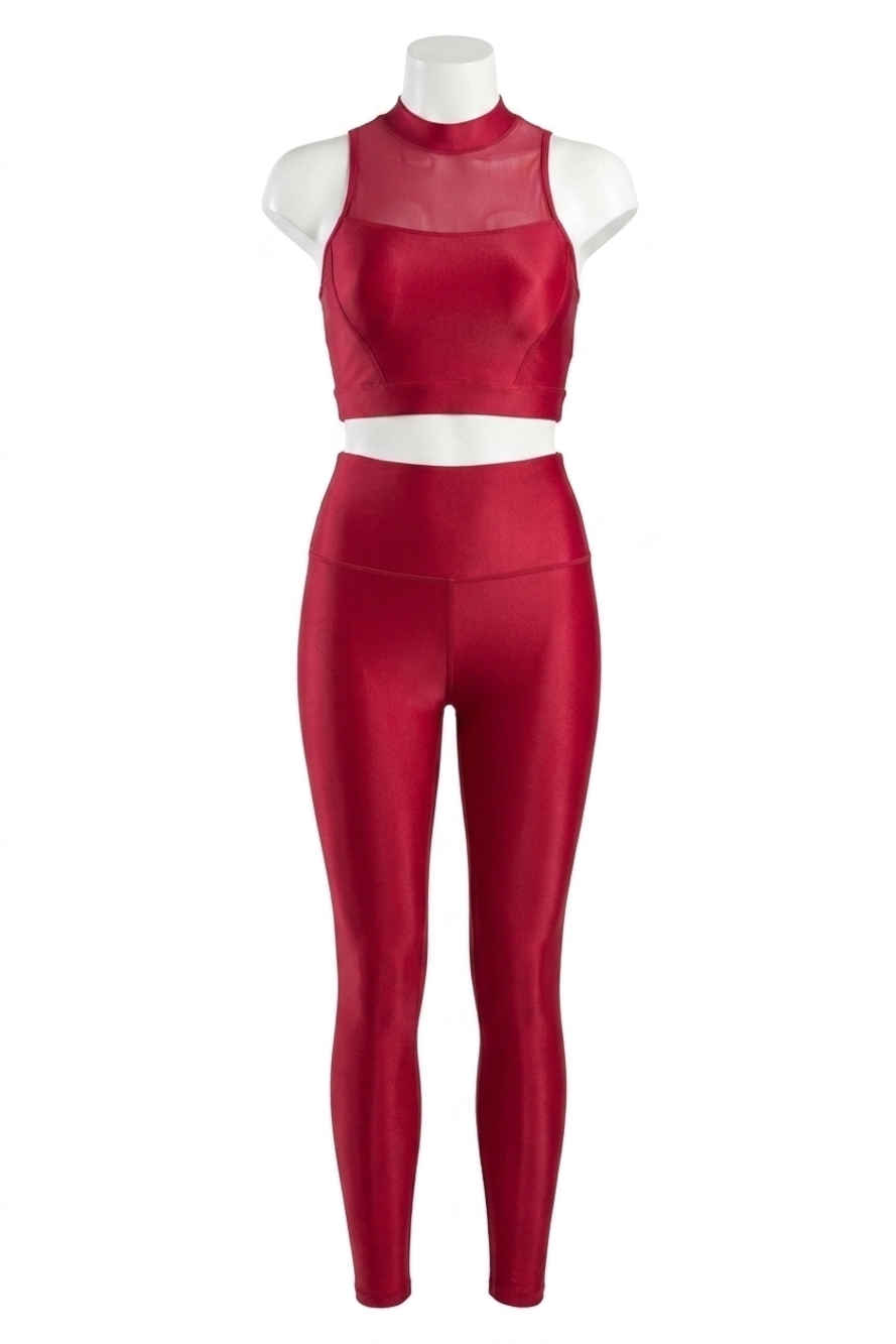 NEW BLOCH mirella glow high neck crop top in raspberry